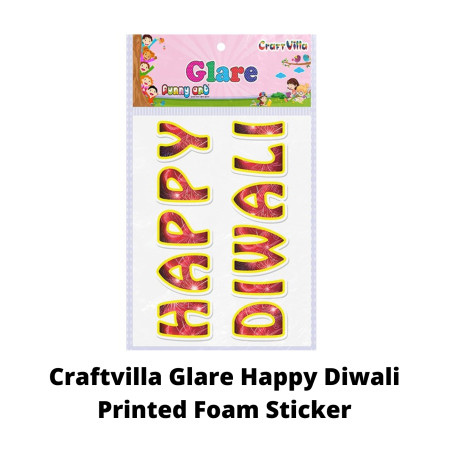 Craftvilla Glare Happy Diwali Printed Foam Sticker