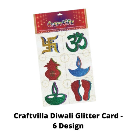 Craftvilla Diwali Glitter Card - 6 Design