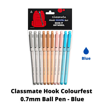 Classmate Hook Colourfest 0.7mm Ball Pen - Blue (04030409)