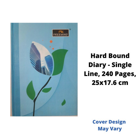 Freemind Hard Bound Diary - Single Line, 240 Pages, 25x17.6 cm (700870)