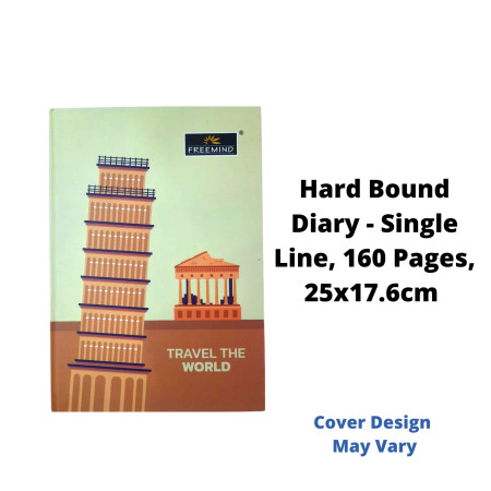 Freemind Hard Bound Diary - Single Line, 160 Pages, 25x17.6 cm (700871)