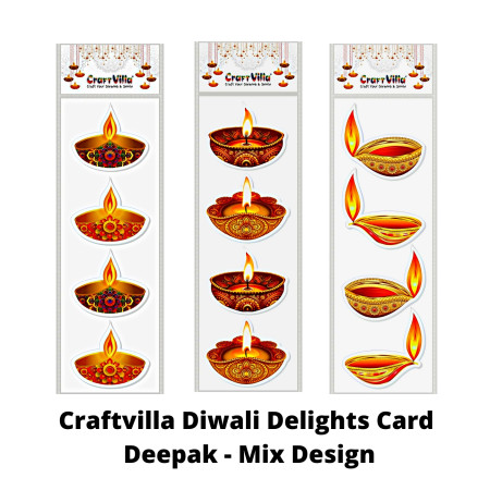 Craftvilla Diwali Delights Card Deepak - Mix Design