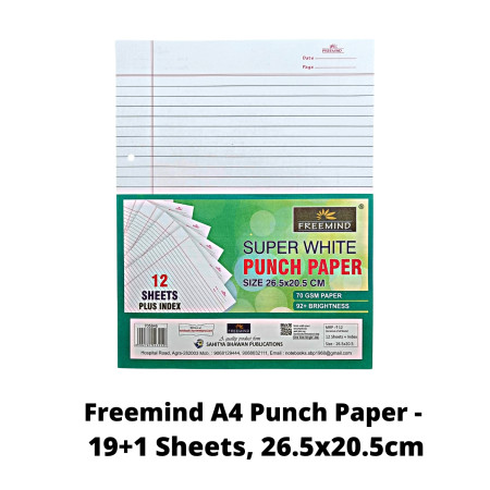 Freemind A4 Punch Paper - 19+1 Sheets, 26.5x20.5cm