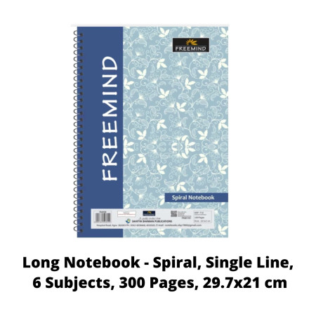 Freemind A4 Register - Spiral, Single Line, 6 Subjects, 300 Pages, 29.7x21 cm (705064)