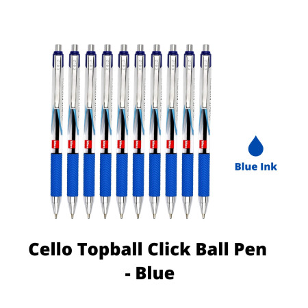 Cello Topball Click Ball Pen - Blue