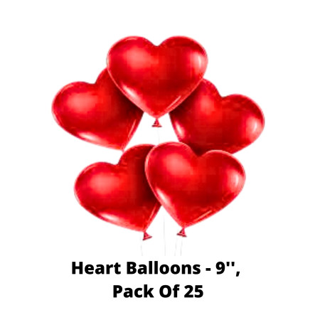 Regal Heart Balloons - 9'', Pack Of 25