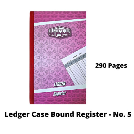 Unique Ledger Case Bound Register - No. 5, 290 Pages