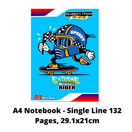 Student's Choice A4 Notebook - Single Line 132 Pages, 29.1x21cm