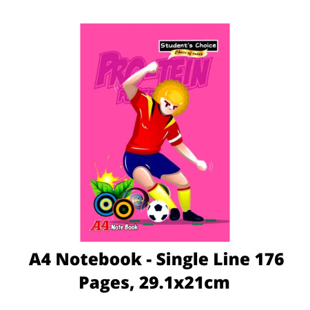 Student's Choice A4 Notebook - Single Line 176 Pages, 29.1x21cm
