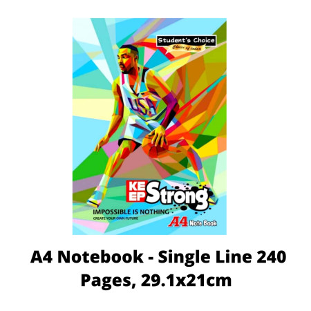 Student's Choice A4 Notebook - Single Line 240 Pages, 29.1x21cm