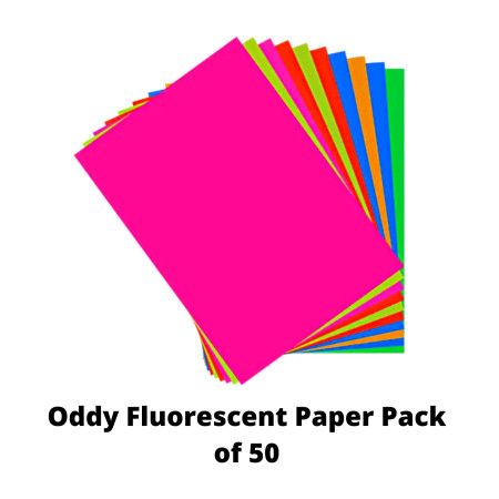 Oddy Fluorescent Paper Pack of 50 - CCFS80A4-50-10Mix