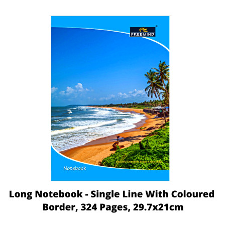 Freemind A4 Notebook - Single Line With Coloured Border, 324 Pages, 29.7x21cm