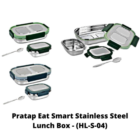 Pratap Eat Smart Stainless Steel Lunch Box - (HL-S-04)