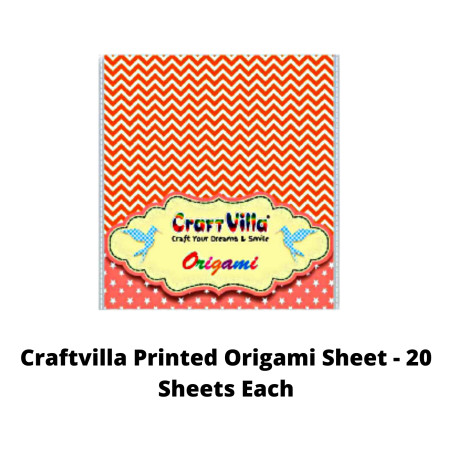 Craftvilla Printed Origami Sheet - 20 Sheets Each