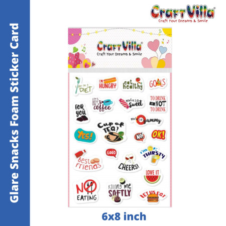 Craftvilla Glare Snacks Foam Sticker Card (Size: 6''x8)