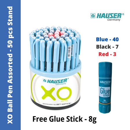 Hauser XO Ball Pen Assorted - 50 Pcs. Stand, Promo Pack (Refer Description)