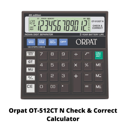 Orpat OT-512 CTN Check & Correct Calculator (12 Digit) Without Solar