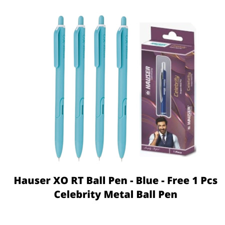 Hauser XO RT Ball Pen - Blue - Free 1 Pcs Celebrity Metal Ball Pen