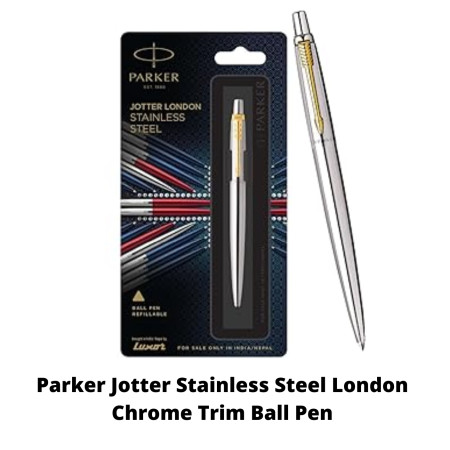 Parker Jotter Stainless Steel London Chrome Trim Ball Pen (MRP - Rs. 440)