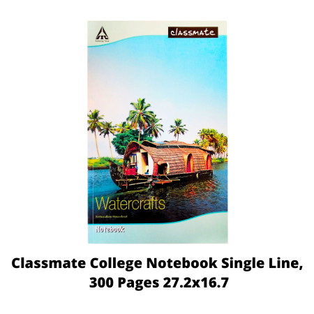 Classmate College Notebook Single Line, 300 Pages 27.2x16.7