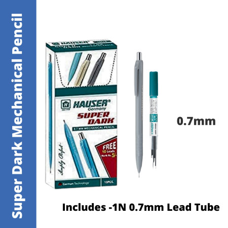 Hauser Super Dark Mechanical Pencil - 0.7mm, includes 1N 0.7mm Lead Tube