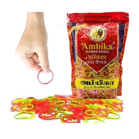 Ambika Rubber Bands - 400 gm, 1.5 inches