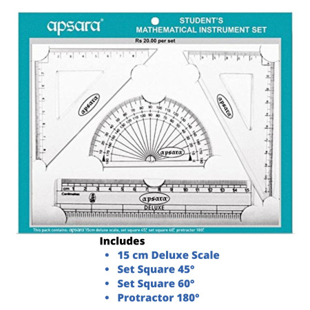 Apsara Student's Mathematical Instrument Set