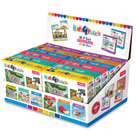 Aryans Kids 4Pcs Puzzle 6 Mix Design (Pack of 12)