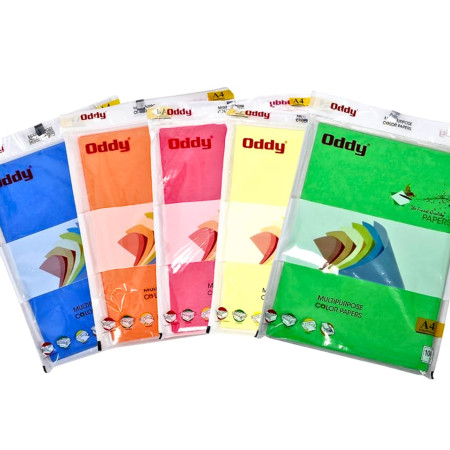 Oddy Multi Purpose Color Paper Sheet (Pack of 100) - CL75A4100(Mix)