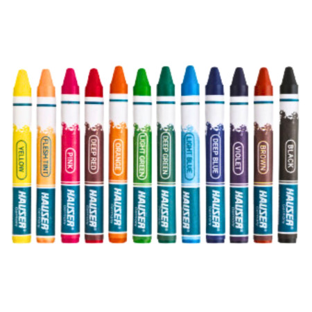 Hauser Artz Wax Crayons - 12 Shades