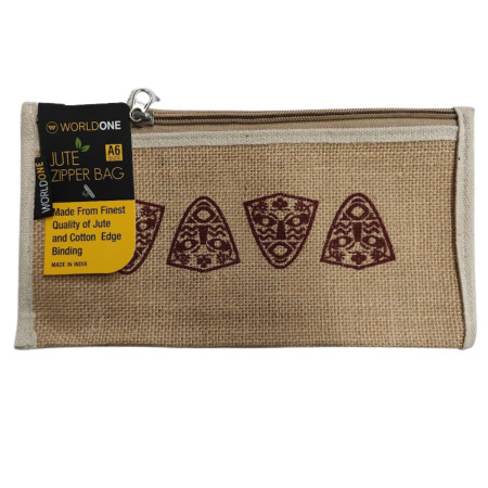 WorldOne Jute Zipper Bag - A6 (DC276)