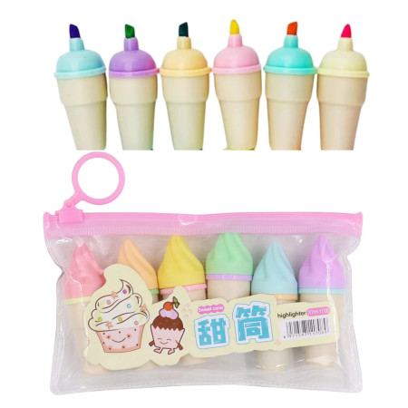 Q-173 Ice Cream Shape Highlighter - 6 Shades