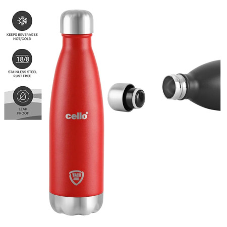 Cello Swift Duro 500ml Stainless Steel Vacuum Cola Bottle