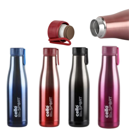 Cello Dazzle 800ml Stainless Steel Vacuum Sports Bottle