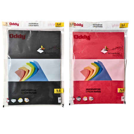 Oddy Fluorescent Paper Colour Pack of 100, 80GSM