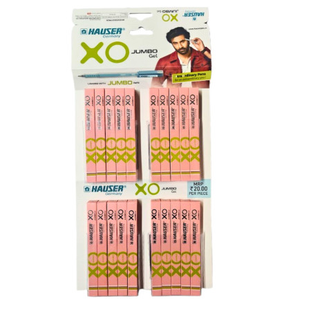 Hauser XO Jumbo Gel Pen 20 Pcs Hanger - Red