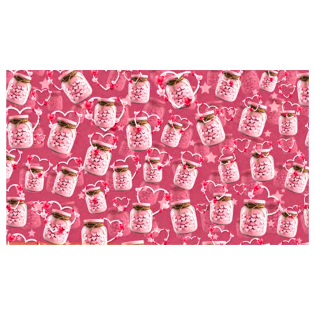 Gift Wrapping Paper - Heart & Jar Print, Pack of 25 Sheets 68x47cm