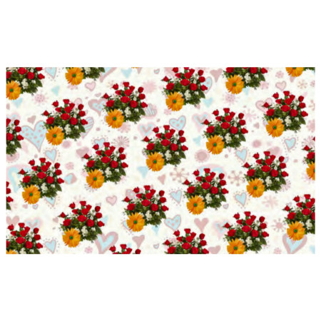 Gift Wrapping Paper - Flower Bouquet Print, Pack of 25 Sheets 68x47cm