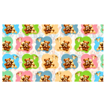 Gift Wrapping Paper - Couple Teddy Bear Print, Pack of 25 Sheets 68x47cm