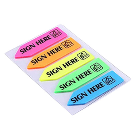 Chrome Sign Here Sticky Notes - 9064