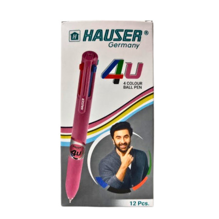 Hauser 4u 4 Colour Ball Pen - 24 Pcs Stand