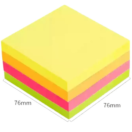 Deli Sticky Notes 76mm x 76mm - Neon Colours