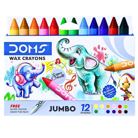 Doms Jumbo Wax Crayons - 12 Shades