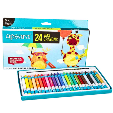 Apsara Wax Crayons Long - 24 Shades