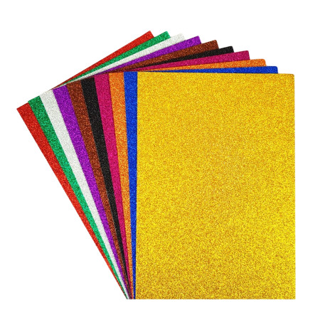 Oddy Glitter Foam Sheet A4 - Non Adhesive - Pack of 10 Mix Colours