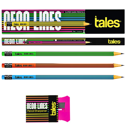 Tales Neon Lines Super Dark Pencil - Pack of 10 Pencils