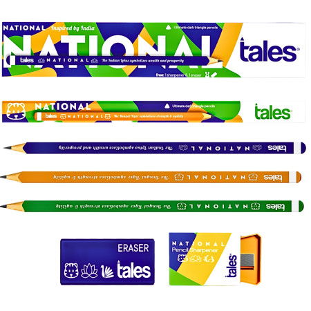 Tales National Triangular Pencil - Pack of 10 Pencils