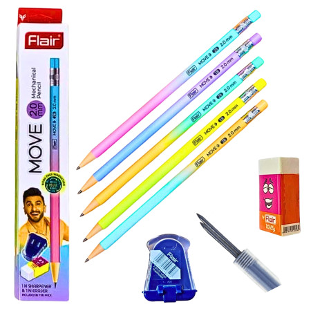 Flair Move Mechanical Pencil - 2.0mm with X-Tra Strong Dark Lead