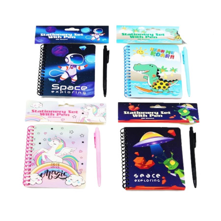 Stationery Set Spiral A6 Single Line Diary With Pen (A6-2)