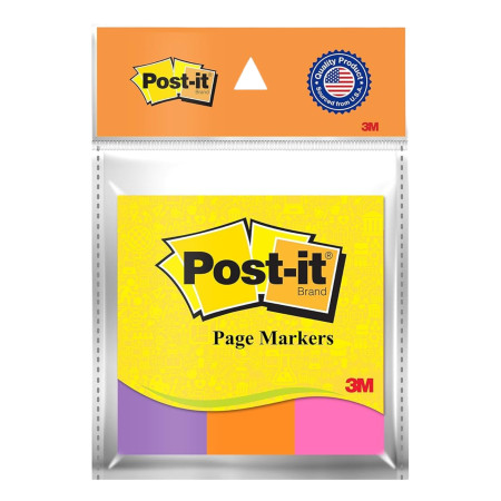 3M Post it Sticky Page Markers 25x76mm - Multicolour, 150 Sheets (1"x3" Inch)